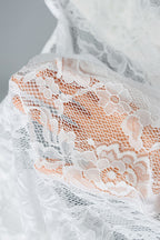 Long Sleeve Tie Front Lace Blouse