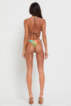 Color Block Print Bra And Panty Set Bikini Sets