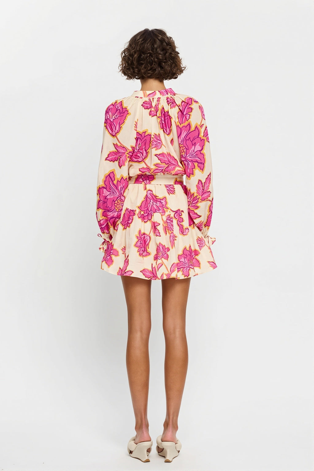 All Over Print Long Sleeve Slim Mini Dress