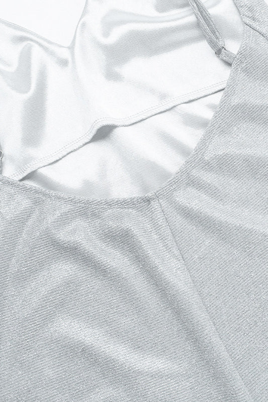 V-Neck Glitter Backless Slip Dress Party
