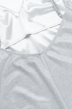 V-Neck Glitter Backless Slip Dress Party