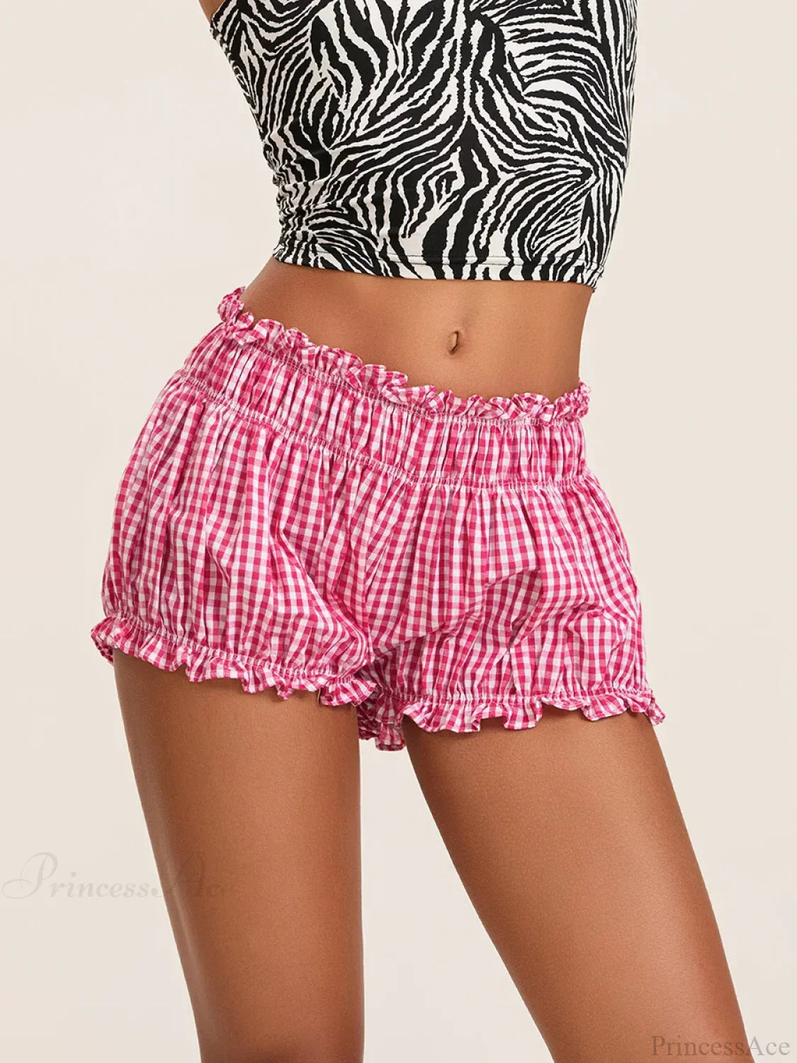 90S Plaid Lantern Bloomer Short