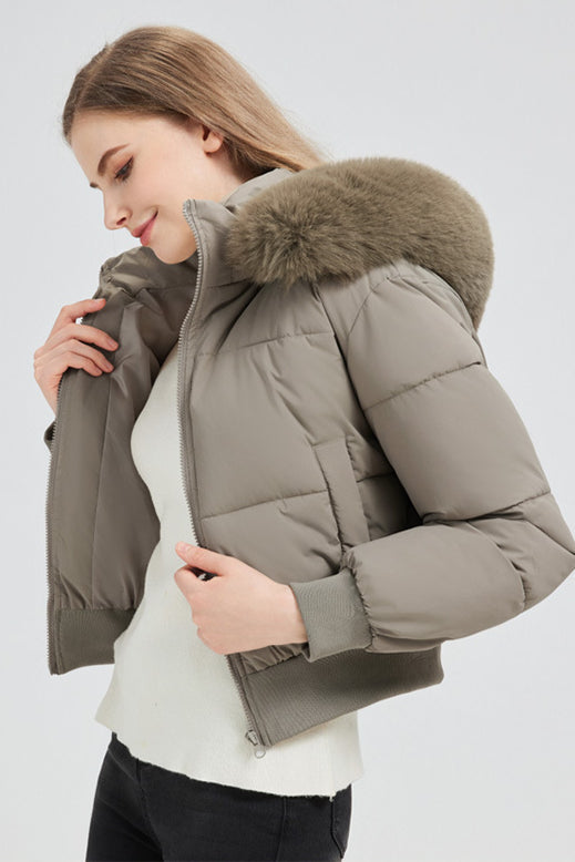 Short Waist Slim Puffer Coat