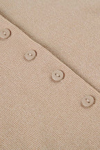 Deep V-Neck Buttoned Sweater Dress