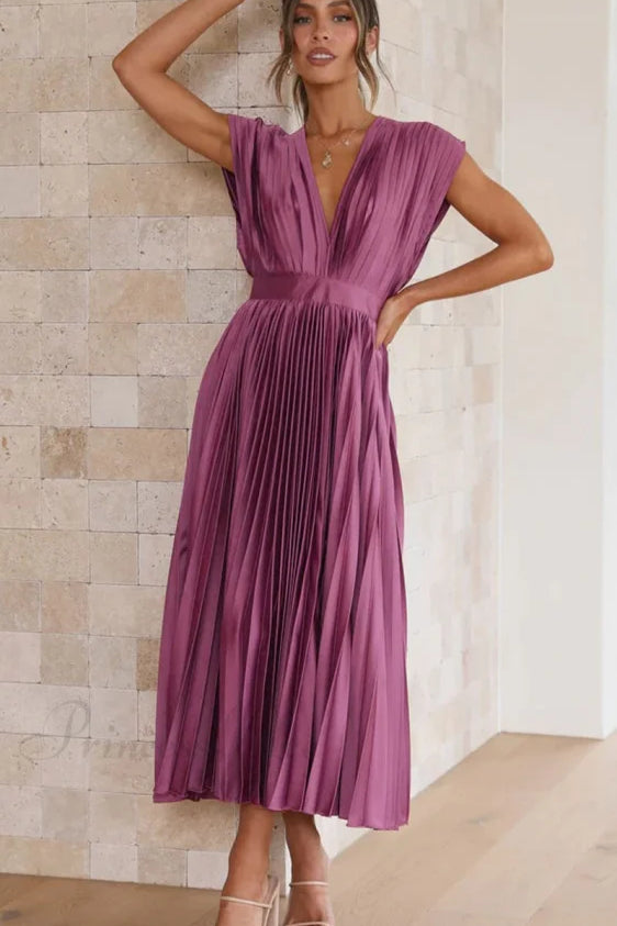 Loose Zipper Trendy Pleated Party Dress