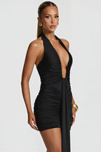 Leopard Halter Bodycon Mini Dress