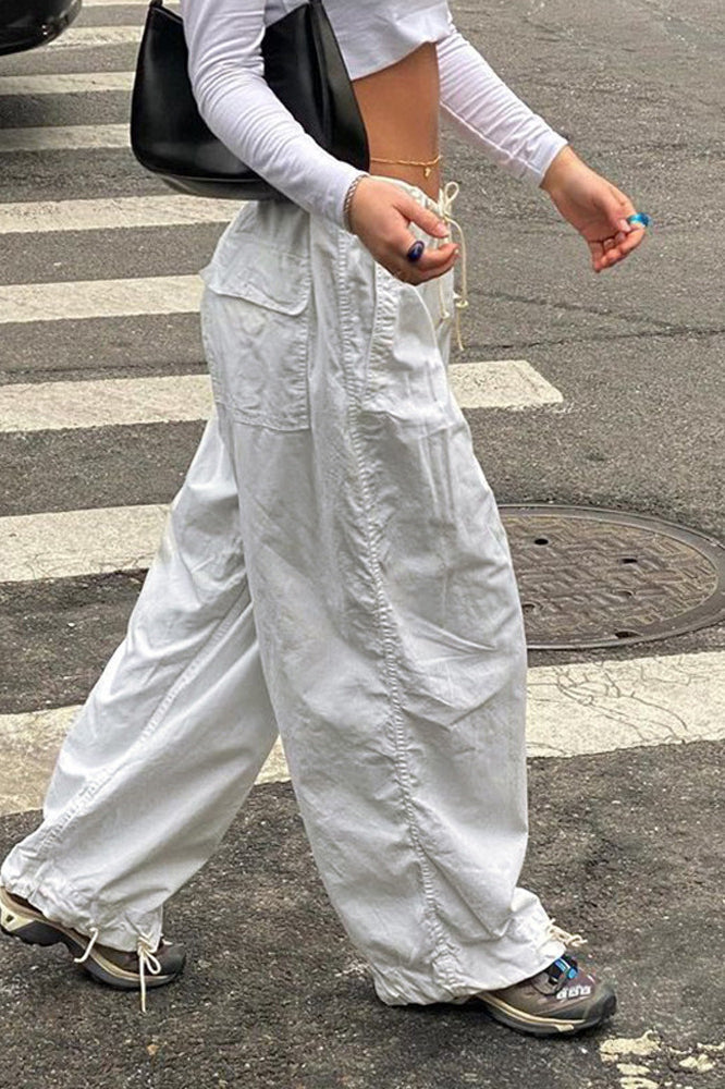 Low-Waisted Drawstring Cargo Pant