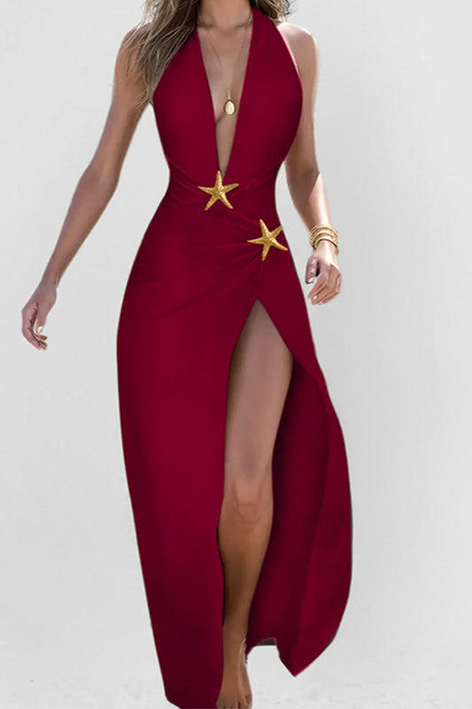V-Neck Split Loose Party Dress
