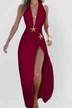 V-Neck Split Loose Party Dress