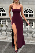 Summer Split Dress Slim Fit Spaghetti Strap Party