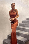 Solid Slim Backless Sleeveless Maxi Dress