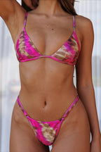 Print Tie Back Chiffon Two Piece Bikini Set