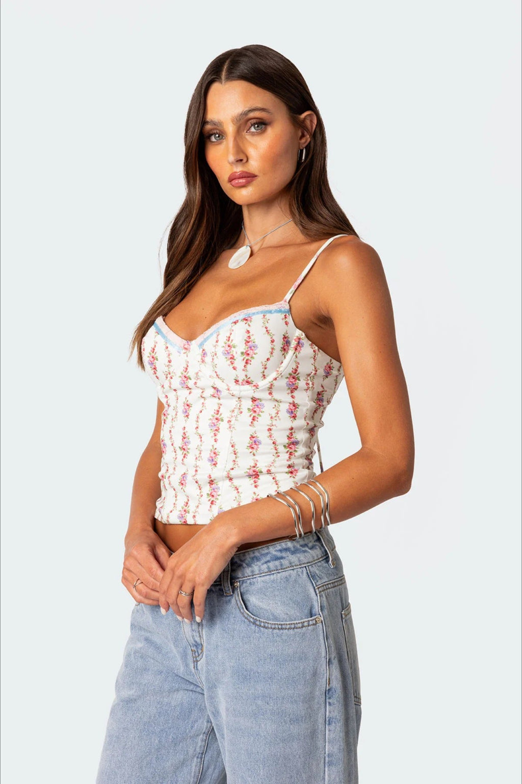 Vintage Floral Crop Cami Top