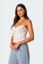 Vintage Floral Crop Cami Top