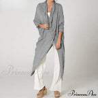 Solid Asymmetrical Cowl Neck Blouse