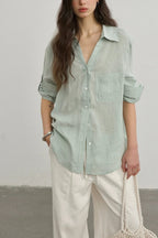 Minimalist Casual Vibe Linen Loose-Fit Blouse