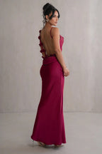 Satin Cami Backless Slim Fit Prom Dress
