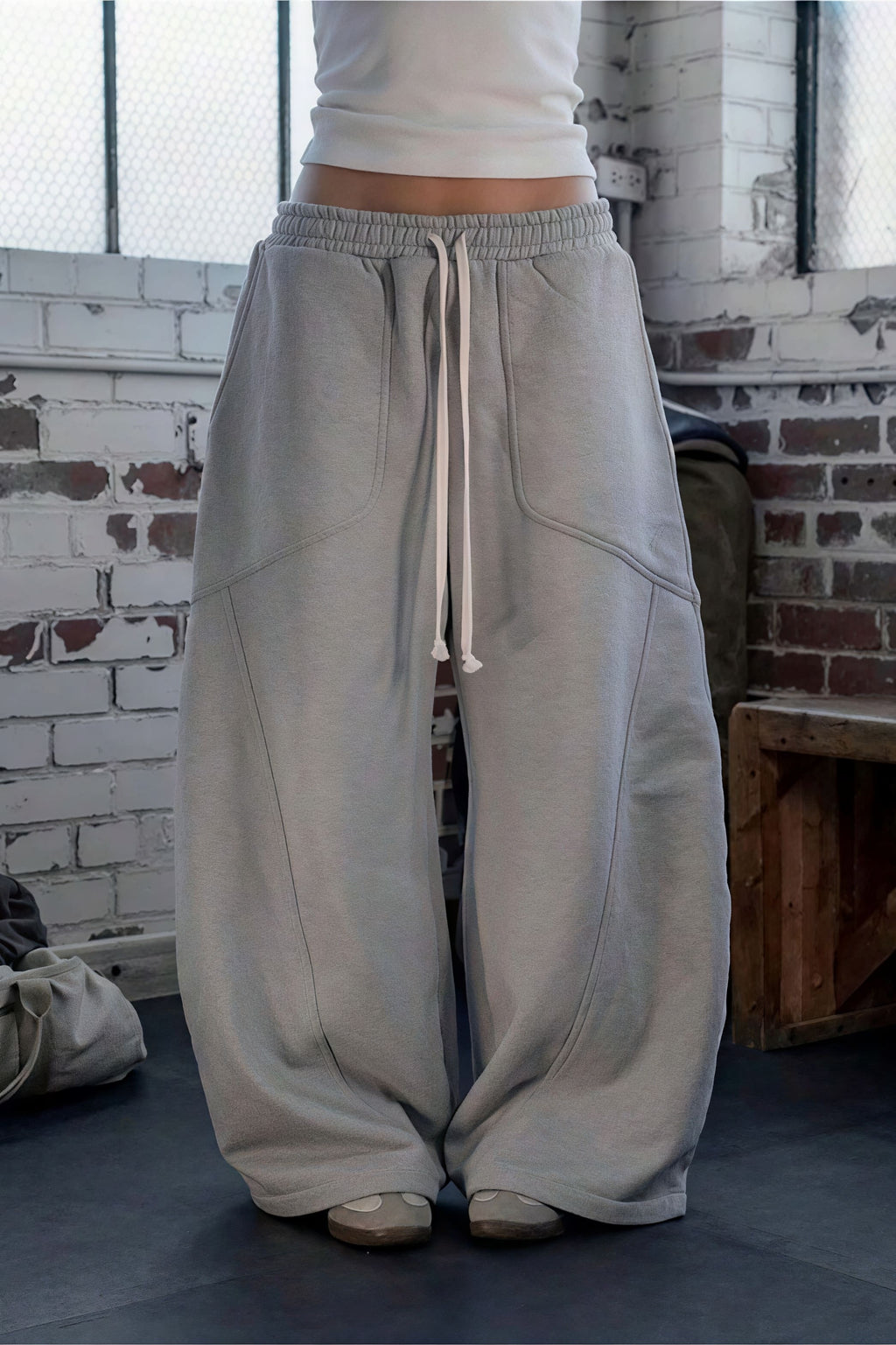 Solid Loose Hip-Hop Drawstring Pants