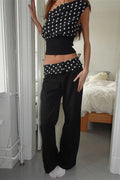 High Waist Slim Printed Casual Pants