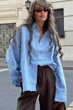 Solid Loose Casual Commuter Blouse