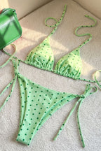 Vintage Polka Dot Tie Bikini Set