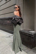 Vintage Silver Fox Fleece High-Waist Mermaid Skirt