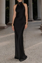 Satin Backless Sleeveless Party Dress
