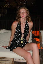 Polka Dot V-Neck Mini Dress