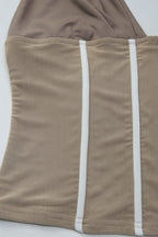 Deep V Mesh Bone Cami Top