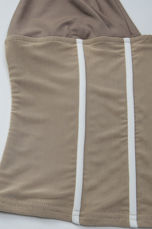 Deep V Mesh Bone Cami Top