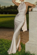 Satin Backless Sleeveless Party Dress