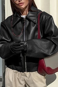 Stylish Matte Pu Moto Jacket