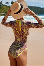 Long Sleeve Rash Guard One Piece Swimwear