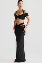 Halter Neck Crop Top Pencil Skirt Sets