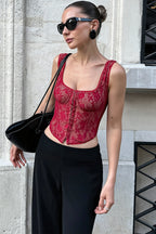 Sheer Lace Trim Cami Top