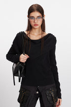 Cowl Neck Fitted Knit Top