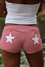 Star Print Striped Shorts