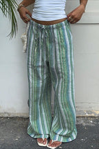 Stripe Drawstring Waist Casual Pants