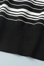 Vintage Striped Knit Polo Sweater