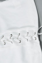 Tie Front Solid Short Two Piece Set