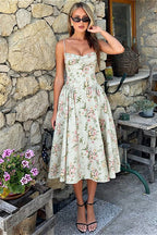 Cami Waist Slim Versatile Floral Dress