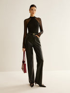 Sheer Long Sleeve Jersey Top