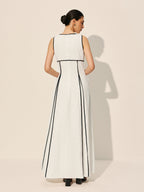Contrast Trim Dress With Pockets