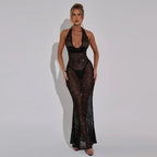 Sparkling Sequin Backless Maxi Deep Party Dress