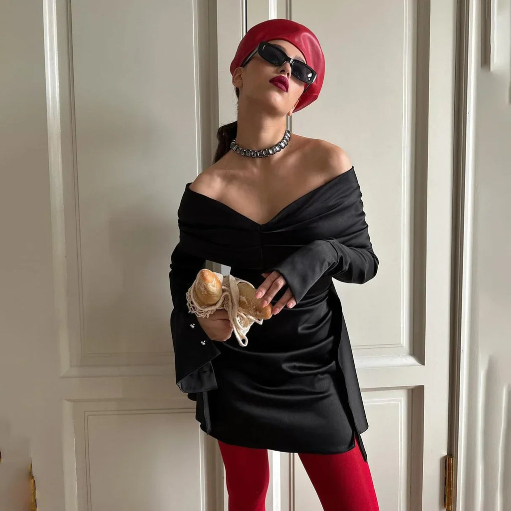 Elegant Party Off Shoulder Slim Mini Red Dresses Novelty Dress