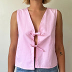 Tie-Front Lace Camis Crop Top