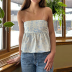 Floral Tie Backless Crop Top