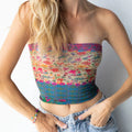 Floral Strapless Bandeau Crop Top
