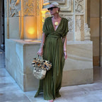 Bohemia Holiday Dress Elegant Solid Casual Loose Long Dresses Summer Party