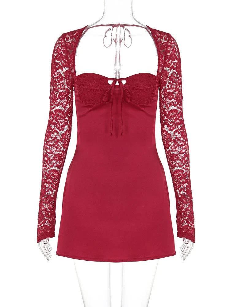 Bodycon Red Long Sleeve Party Club Evening Streetwear Wholesale Items Dress
